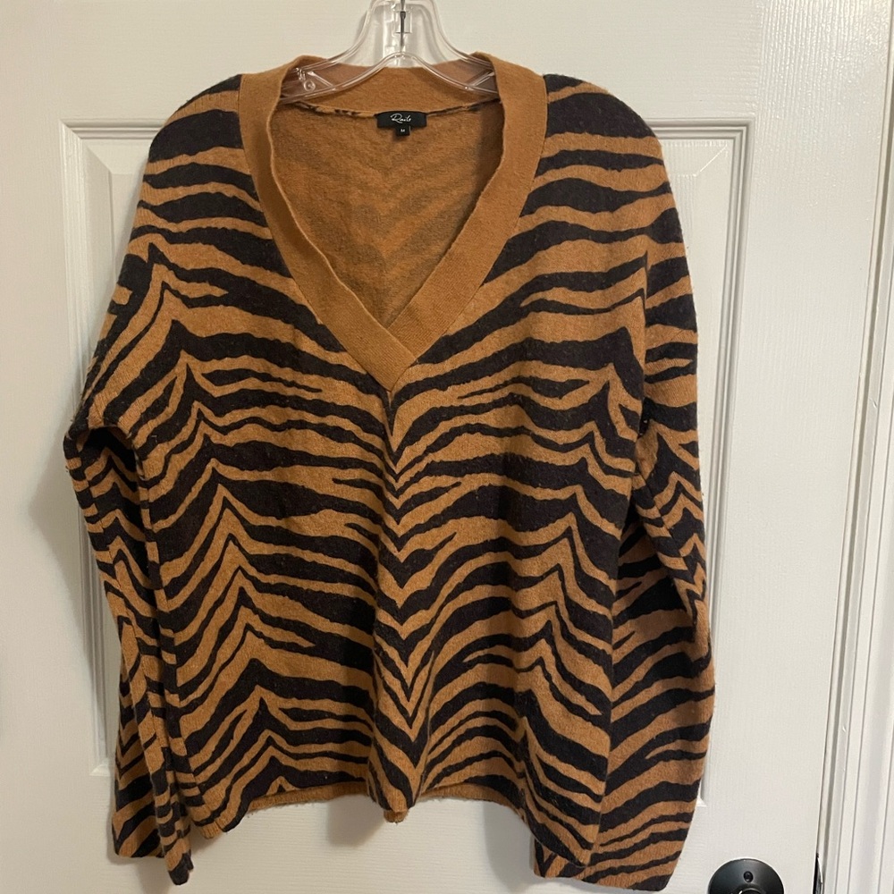 Rails Brown and Black V-Neck Sweater